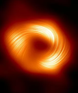 Αστρονόμοι: Η μαύρη τρύπα στο κέντρο του Γαλαξία μας περιβάλλεται από ισχυρά «σπειροειδή» μαγνητικά πεδία - Εικόνα