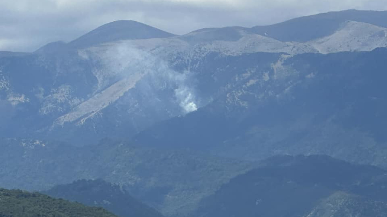 Φωτιά στον Όλυμπο σε δύσβατη περιοχή στην Καρυά Ελασσόνας  (βίντεο)