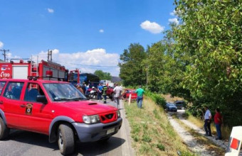 Εικόνα από το τροχαίο στον κόμβο Ελεούσας