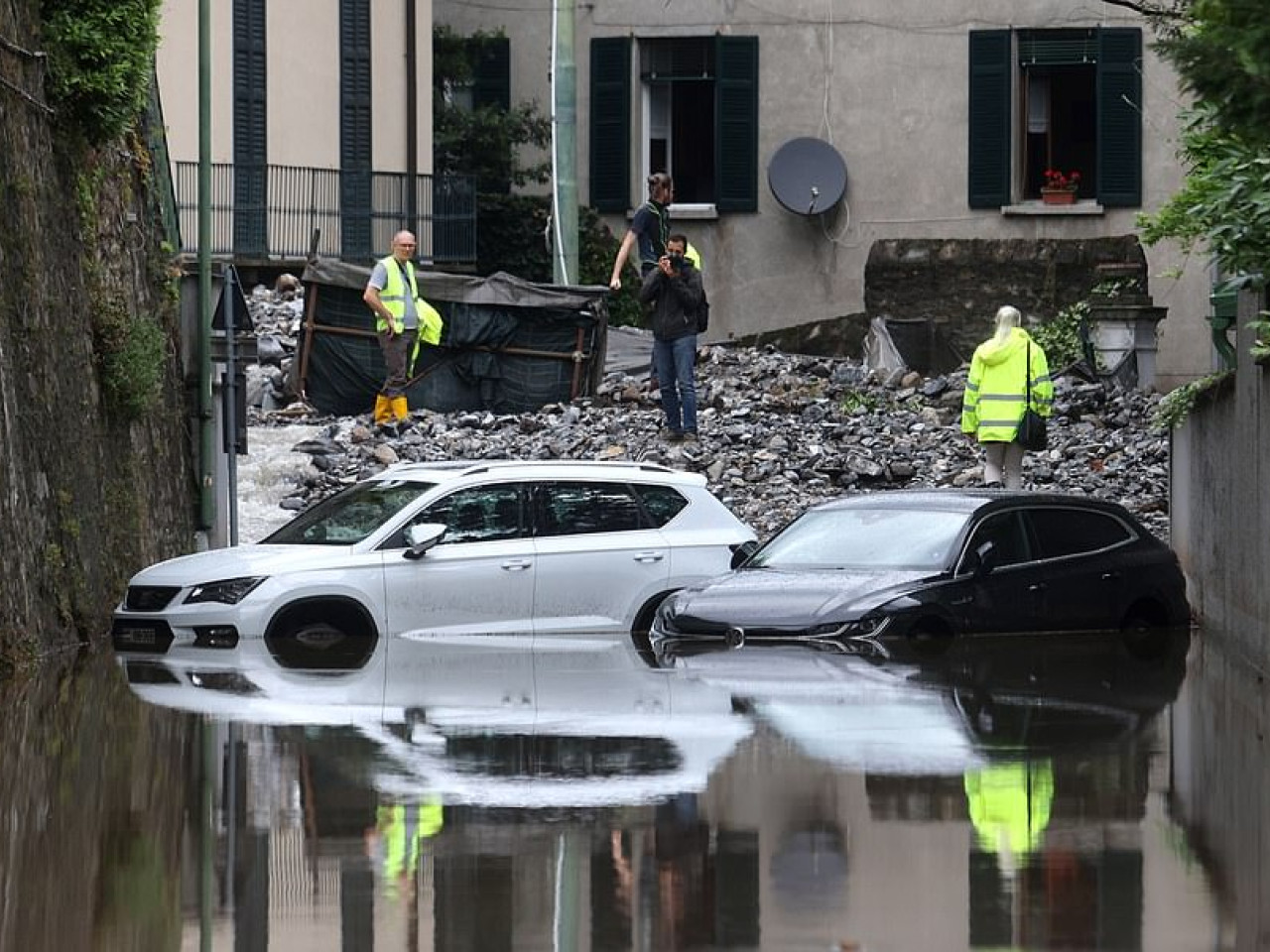 Italy New landslides and flood damage on Lake Como where